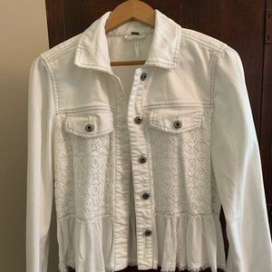Free People Lace Denim Jacket